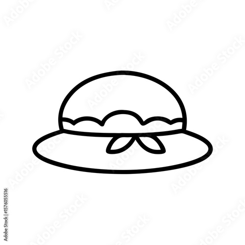 Haute couture hat flat icon for apps and websites