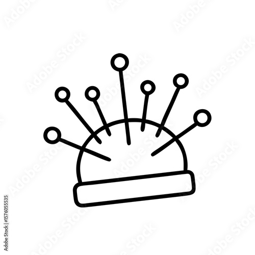 Needles in a pincushion flat icon for apps and websites