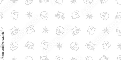 ハロウィンアイコンのシームレスパターン・背景素材
Seamless Pattern of Halloween Icons Background Design