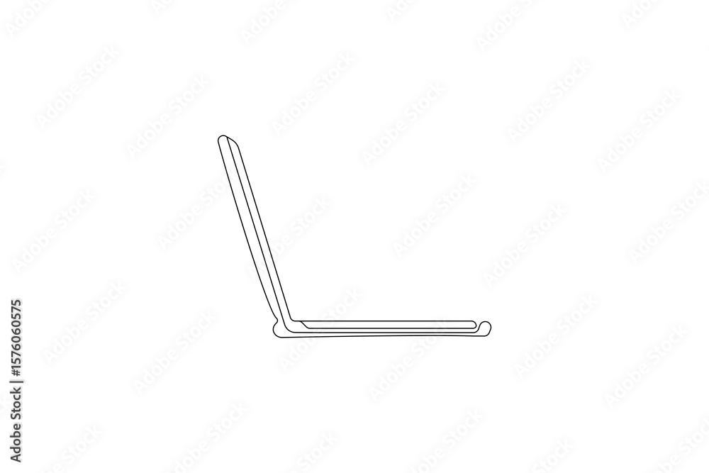 Fototapeta premium Laptop icon vector illustration drawng and Continuous one line art of isolated outline vector design 
