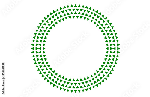 Minimal Geometric Green Circle Design: Vibrant Concentric Triangle Patterns for Branding, Web Graphics, and Creative Projects"green round frame