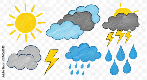 Weather Icons Day and Night Illustration

