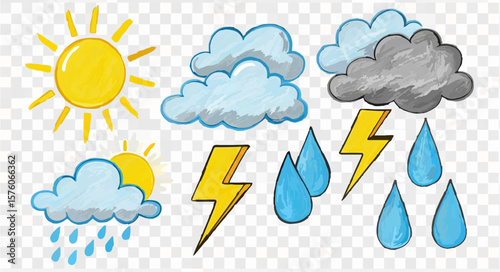 Weather Icons Day and Night Illustration

