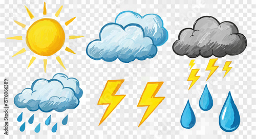 Weather Icons Day and Night Illustration

