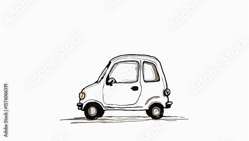 Vintage Car Illustration on White

