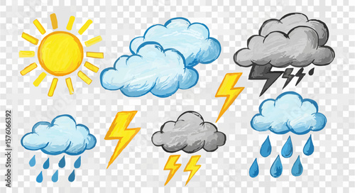 Weather Icons Day and Night Illustration

