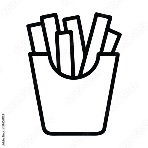French fries icon set potato fries bag vector symbol fried