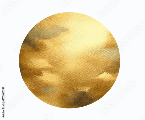 Golden Circle Flow Abstract circle golden watercolor isolated watercolor vector illustration svg