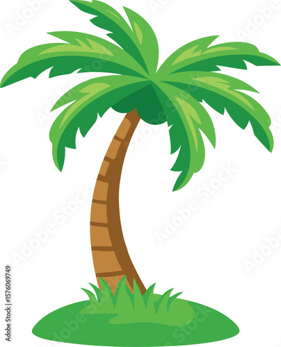 Hand-Drawn Curved Palm Trees for Tropical Design Art & Illustration