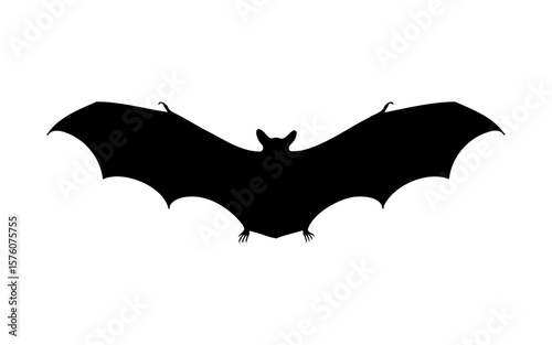 Halloween Bat – Black and White Vector Line Art