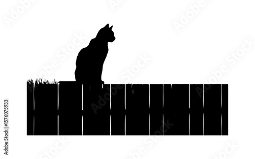 Black and White Halloween Cat – Cute Spooky Vector Drawing