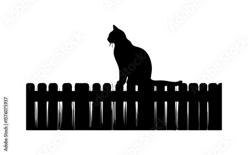 Black and White Halloween Cat – Cute Spooky Vector Drawing