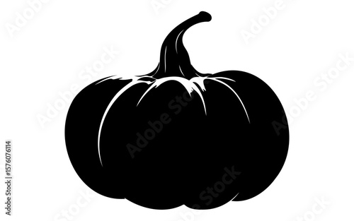 Cute Halloween Pumpkin – Black and White Vector Line Art
