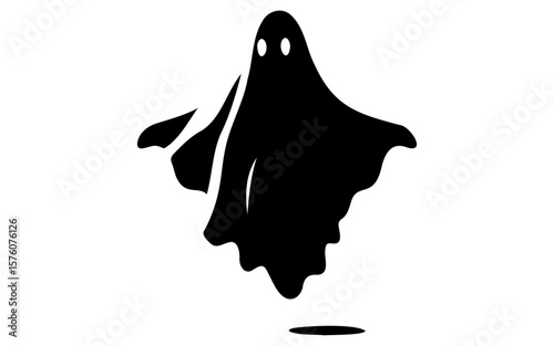 Haunted House – Halloween Black and White Vector Illustration