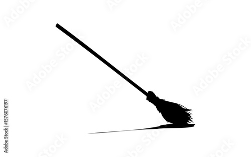 Halloween Witch Silhouette – Hand Drawn Vector Illustration