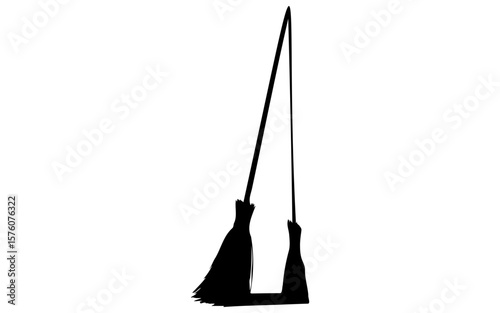 Halloween Witch Silhouette – Hand Drawn Vector Illustration