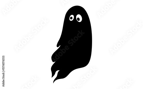Haunted House – Halloween Black and White Vector Illustration