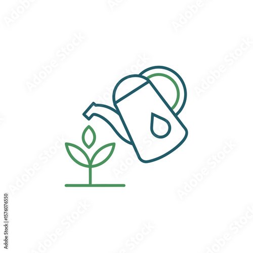 watering can pouring water outline garden clean icon