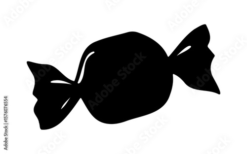 Halloween Candy – Black and White Vector Illustration