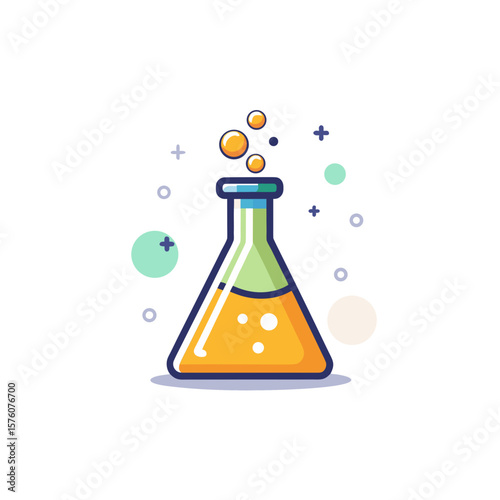 erlenmeyer flask bubbles science lab chemistry