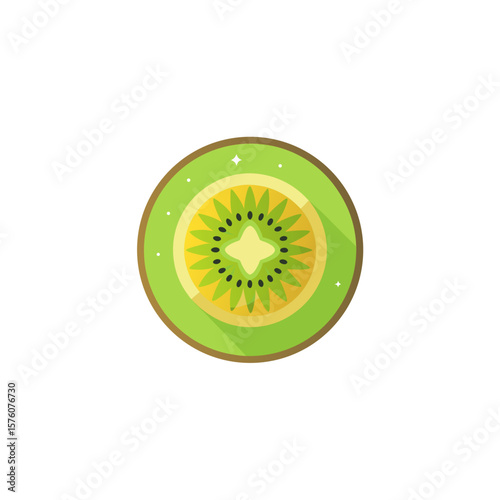 kiwi slice juicy seed cross section icon