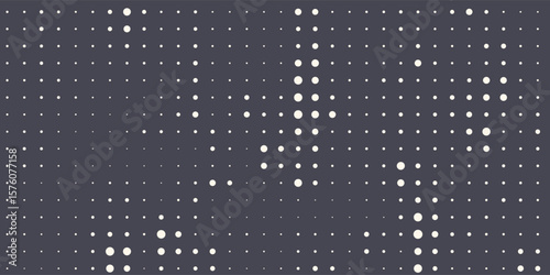 Dotted gradient vector illustration, white and black halftone background, horizontal seamless dotted lines, monochrome dots texture backdrop, retro effect. modern
