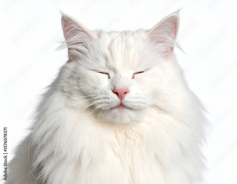 Fototapeta premium Close-up of a white cat