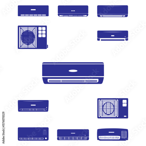 AC vector silhouette set 
