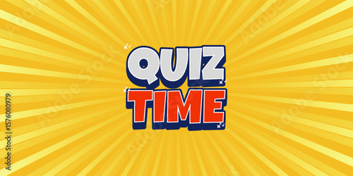 Editable text effect - Quiz Time 3d cartoon template style premium vector illustration. eps 10