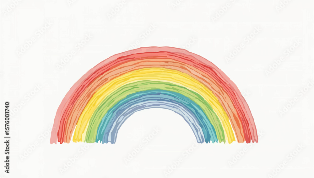 Fototapeta premium Watercolor Rainbow on White Background