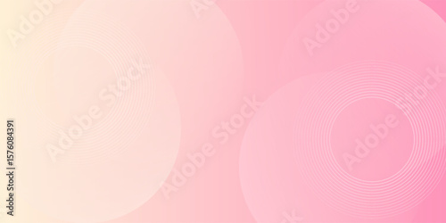 Minimalist banner background, pastel colorful, pink and yellow gradations. Circle effect style geometric, abstract background Eps10.