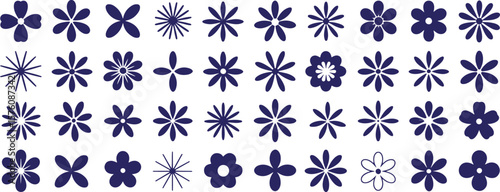 Floral icon. Flower, decorative, nature, botanical vector illustration isolate on white background