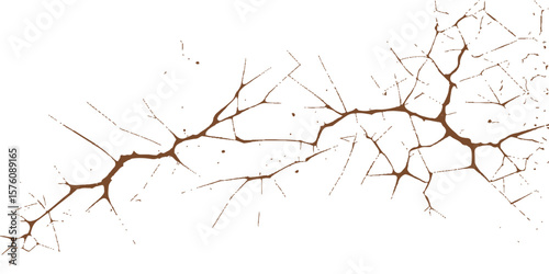 Shattered glass background reveals a silhouette of a dead tree branch against the sky, a pattern of cracks hinting at winter's embrace