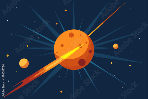 illustration of a solar system with a satellite