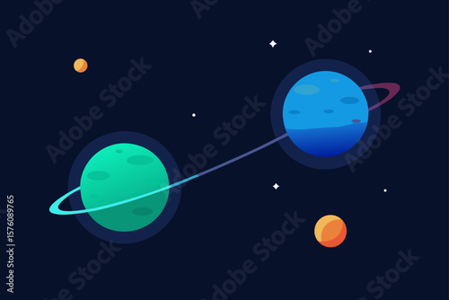 planet earth and moon