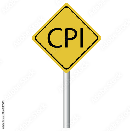  CPI, consumer price index symbol.Wooden block with words CPI, consumer price index on dollar bills. Business and CPI, consumer price index concept