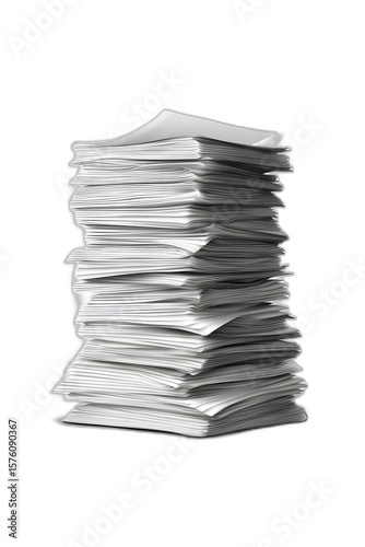 Stacked Papers Ready for Review and Sorting