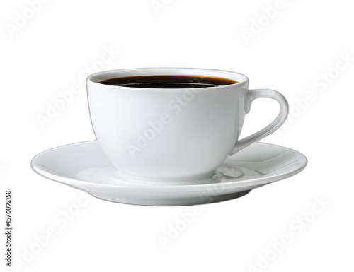 Pure Black Coffee in Simple White Cup
