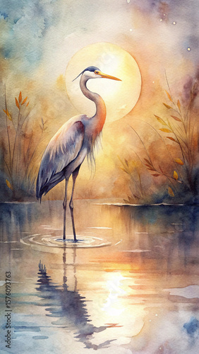 Elegant Boho Crane in Nature