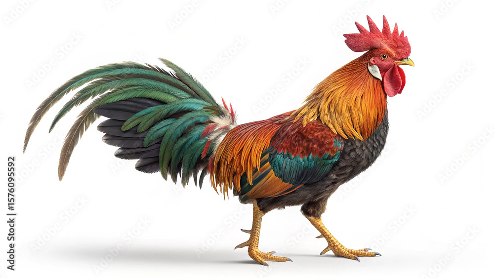 Fototapeta premium rooster isolated on white background