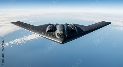Northrop B-2 Spirit Bomber in the blue sky