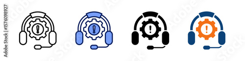Support All In One Icon Multi Styles Vector Set