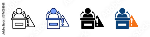 Press Conference All In One Icon Multi Styles Vector Set