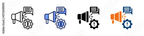 Public Relations All In One Icon Multi Styles Vector Set