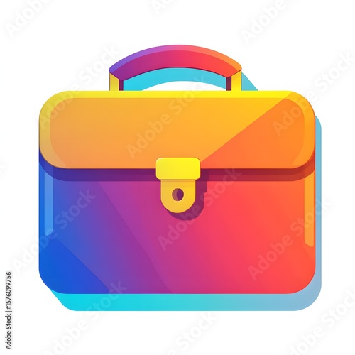 Colorful briefcase illustration.