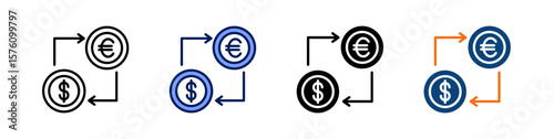 Exchange All In One Icon Multi Styles Vector Set