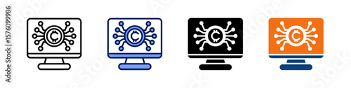 Cryptocurrency All In One Icon Multi Styles Vector Set