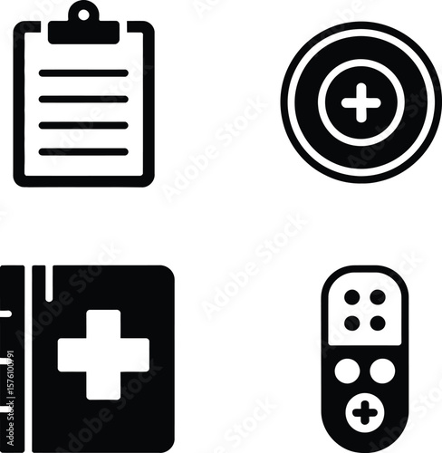  Healthcare Records and Medical Device Icons