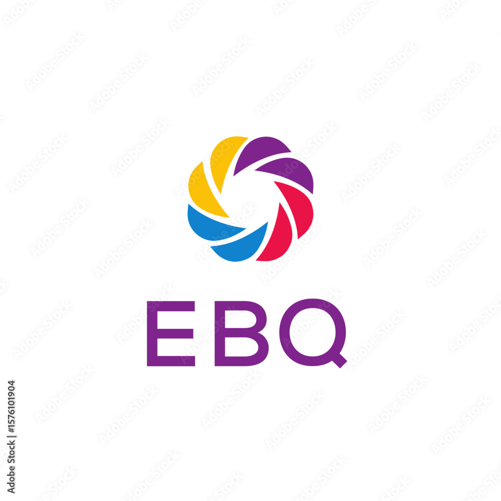 Obraz premium EBQ logo design on white background.