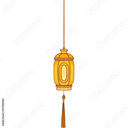 Hanging lantern with tassel